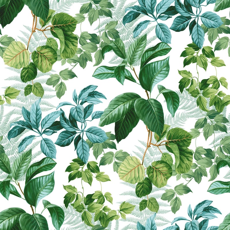 RoomMates RMK11232WP Green Rainforest Leaves Peel and Stick Wallpaper - Image 1